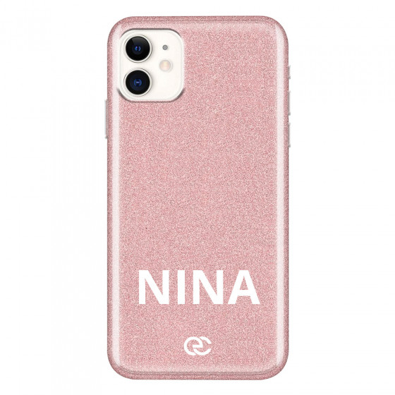 APPLE - iPhone 11 - Soft Clear Case - Pink Glitter Name