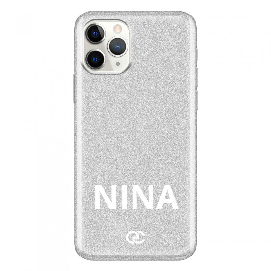 APPLE - iPhone 11 Pro - Soft Clear Case - Glitter Name Silver