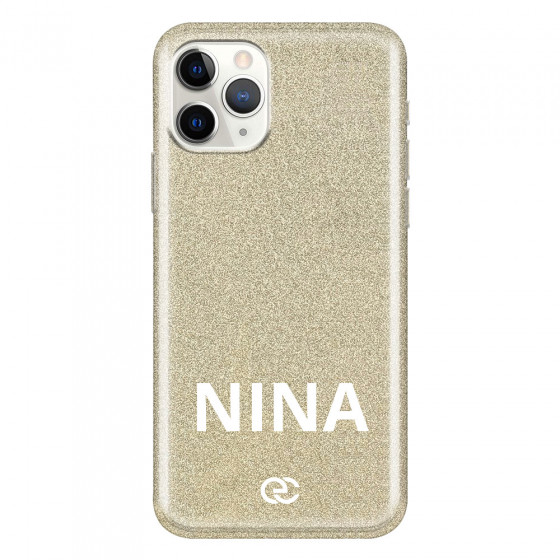 APPLE - iPhone 11 Pro Max - Soft Clear Case - Glitter Name Gold 