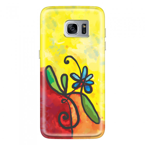 SAMSUNG - Galaxy S7 Edge - Soft Clear Case - Flower in Picasso Style