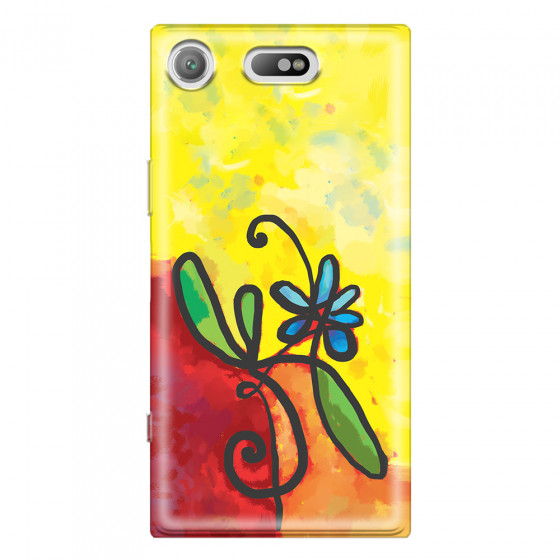 SONY - Sony Xperia XZ1 Compact - Soft Clear Case - Flower in Picasso Style