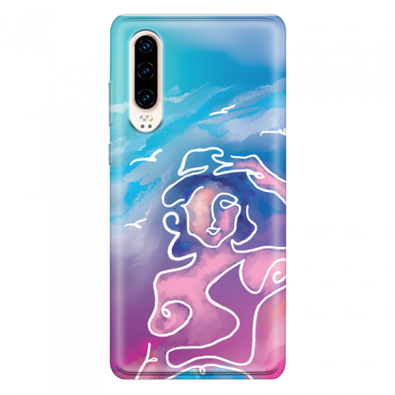 HUAWEI - P30 - Soft Clear Case - Lady With Seagulls