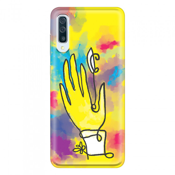 SAMSUNG - Galaxy A50 - Soft Clear Case - Abstract Hand Paint