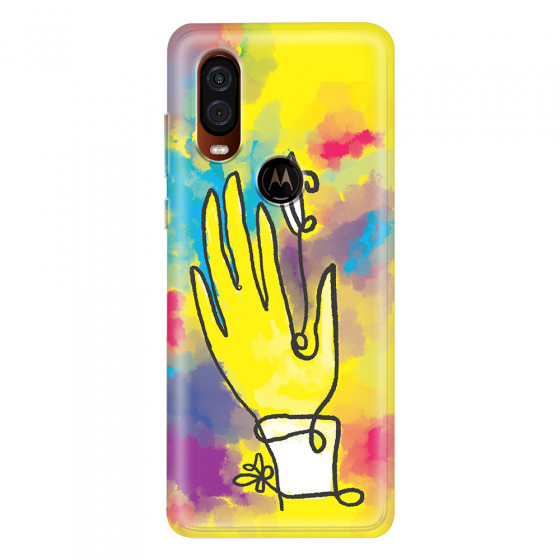 MOTOROLA by LENOVO - Moto One Vision - Soft Clear Case - Abstract Hand Paint