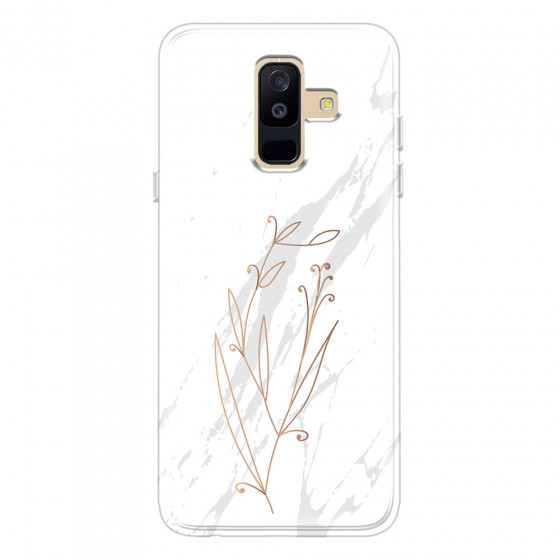 SAMSUNG - Galaxy A6 Plus 2018 - Soft Clear Case - White Marble Flowers