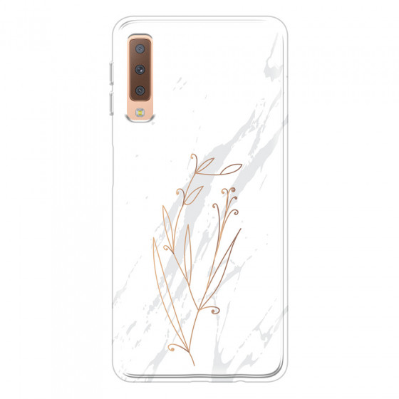 SAMSUNG - Galaxy A7 2018 - Soft Clear Case - White Marble Flowers