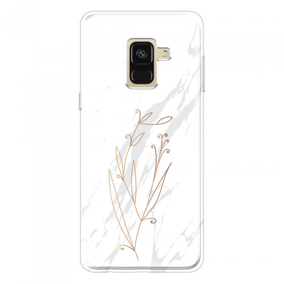 SAMSUNG - Galaxy A8 - Soft Clear Case - White Marble Flowers