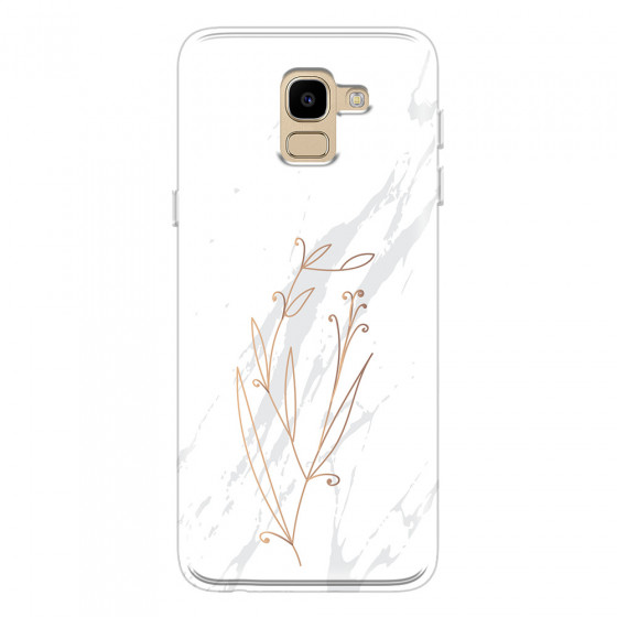 SAMSUNG - Galaxy J6 2018 - Soft Clear Case - White Marble Flowers