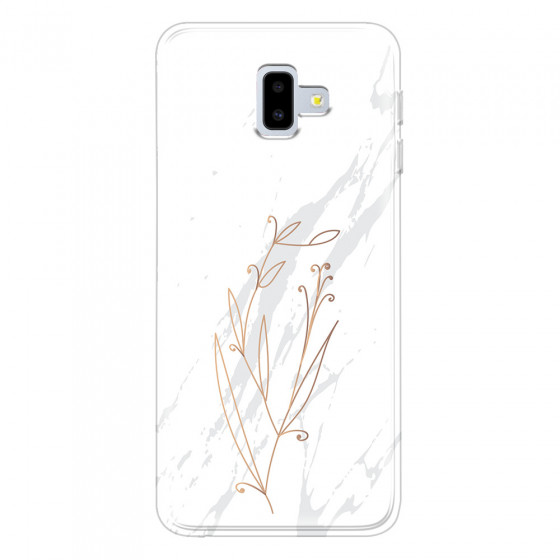 SAMSUNG - Galaxy J6 Plus 2018 - Soft Clear Case - White Marble Flowers