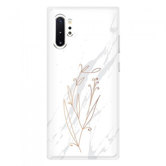 SAMSUNG - Galaxy Note 10 Plus - Soft Clear Case - White Marble Flowers
