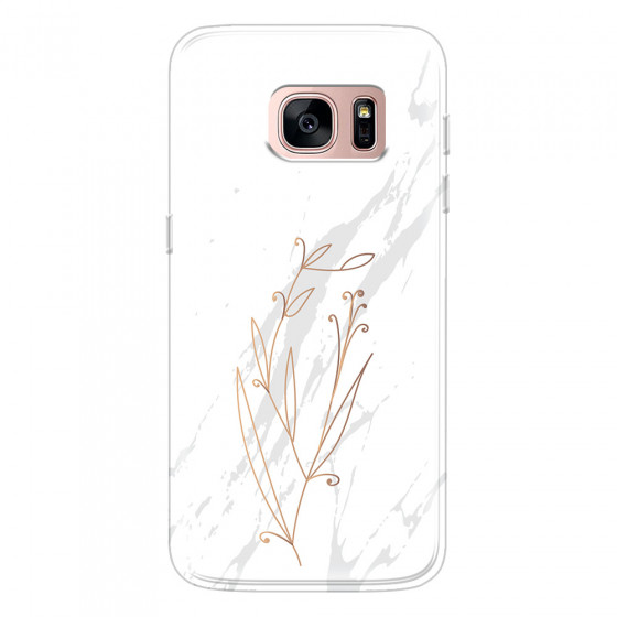 SAMSUNG - Galaxy S7 - Soft Clear Case - White Marble Flowers