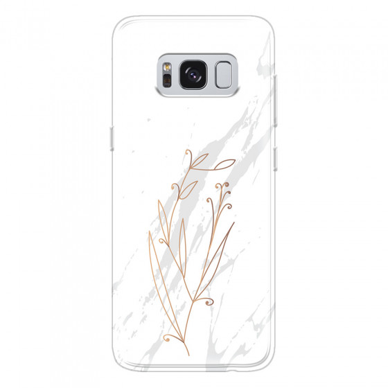 SAMSUNG - Galaxy S8 Plus - Soft Clear Case - White Marble Flowers