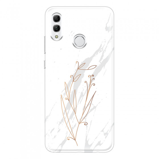 HONOR - Honor 10 Lite - Soft Clear Case - White Marble Flowers