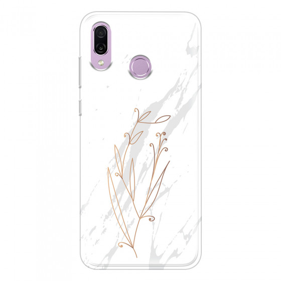 HONOR - Honor Play - Soft Clear Case - White Marble Flowers