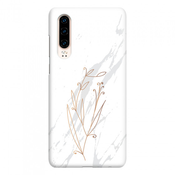 HUAWEI - P30 - 3D Snap Case - White Marble Flowers