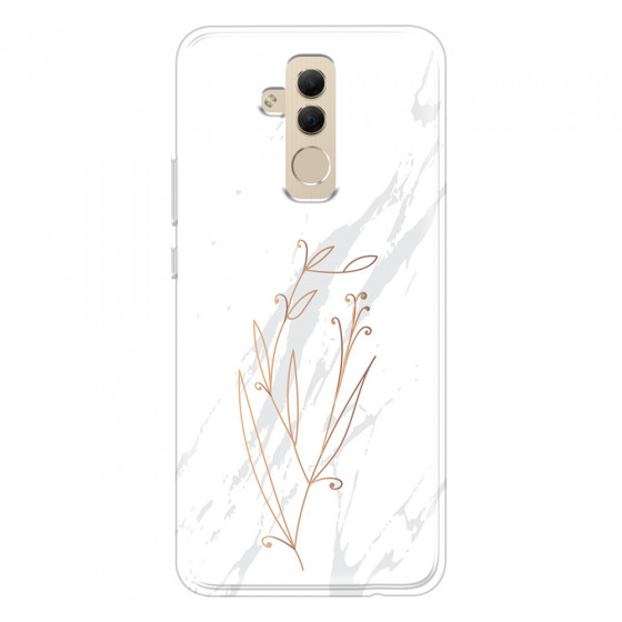 HUAWEI - Mate 20 Lite - Soft Clear Case - White Marble Flowers