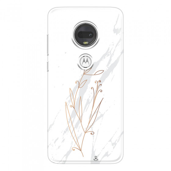 MOTOROLA by LENOVO - Moto G7 - Soft Clear Case - White Marble Flowers