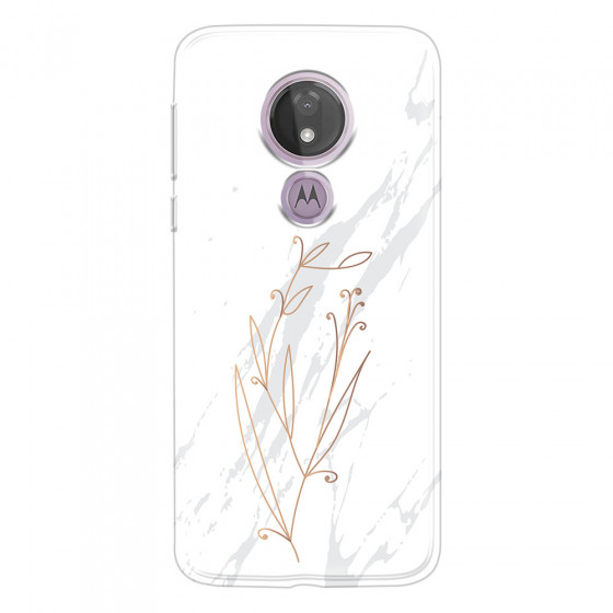 MOTOROLA by LENOVO - Moto G7 Power - Soft Clear Case - White Marble Flowers