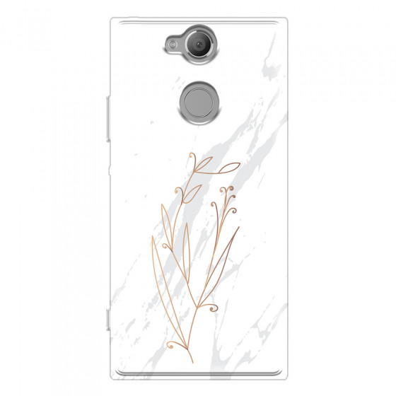 SONY - Sony Xperia XA2 - Soft Clear Case - White Marble Flowers