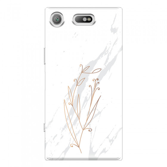 SONY - Sony Xperia XZ1 Compact - Soft Clear Case - White Marble Flowers