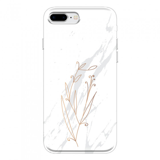 APPLE - iPhone 8 Plus - Soft Clear Case - White Marble Flowers