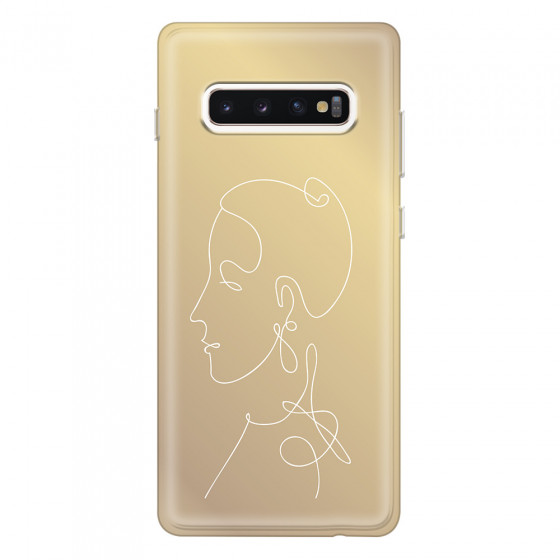 SAMSUNG - Galaxy S10 Plus - Soft Clear Case - Golden Lady