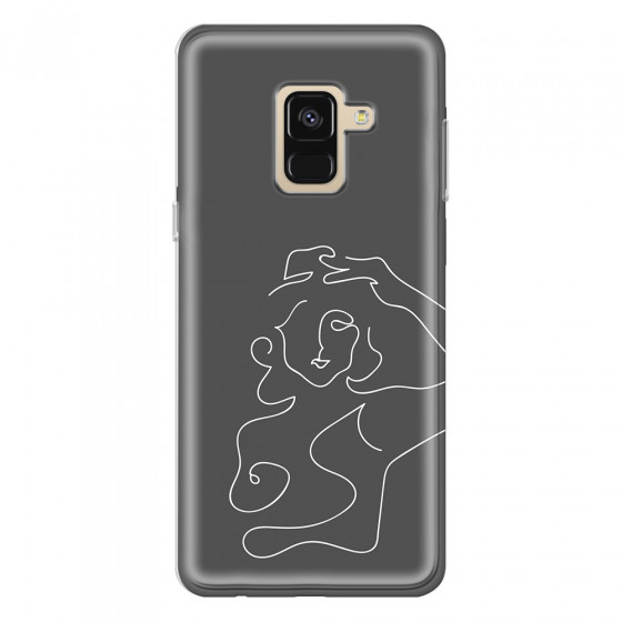 SAMSUNG - Galaxy A8 - Soft Clear Case - Grey Silhouette
