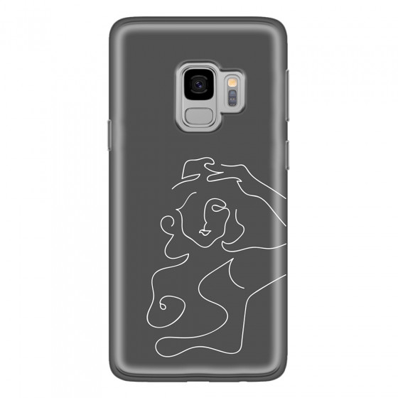 SAMSUNG - Galaxy S9 - Soft Clear Case - Grey Silhouette