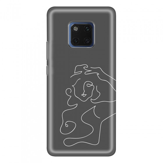 HUAWEI - Mate 20 Pro - Soft Clear Case - Grey Silhouette