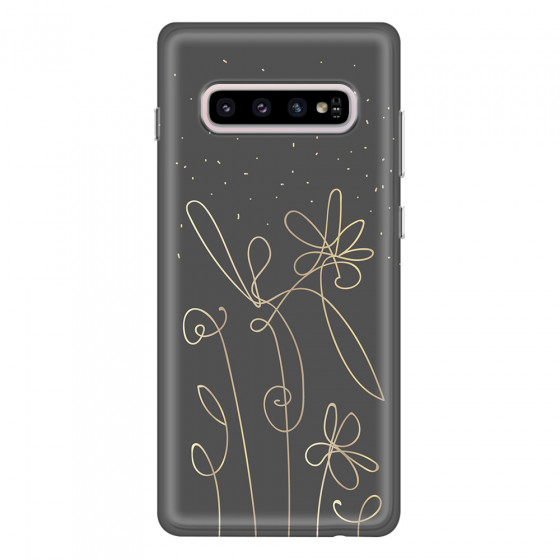 SAMSUNG - Galaxy S10 - Soft Clear Case - Midnight Flowers