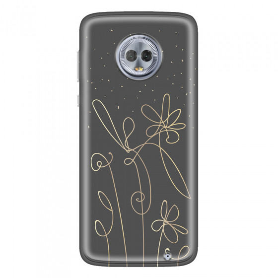 MOTOROLA by LENOVO - Moto G6 Plus - Soft Clear Case - Midnight Flowers