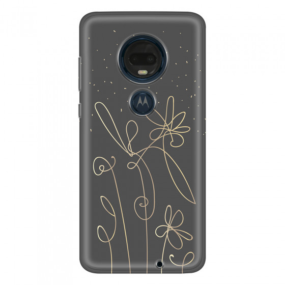 MOTOROLA by LENOVO - Moto G7 Plus - Soft Clear Case - Midnight Flowers