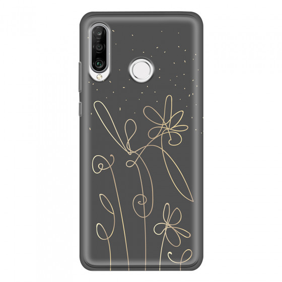 HUAWEI - P30 Lite - Soft Clear Case - Midnight Flowers