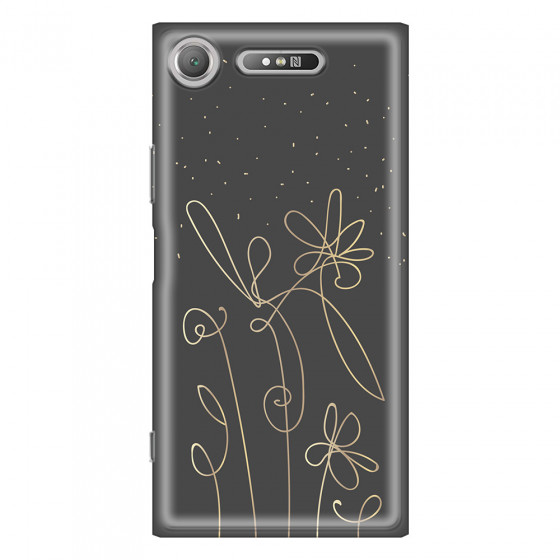 SONY - Sony Xperia XZ1 - Soft Clear Case - Midnight Flowers