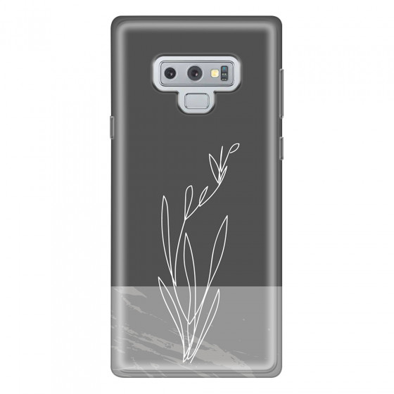 SAMSUNG - Galaxy Note 9 - Soft Clear Case - Dark Grey Marble Flower