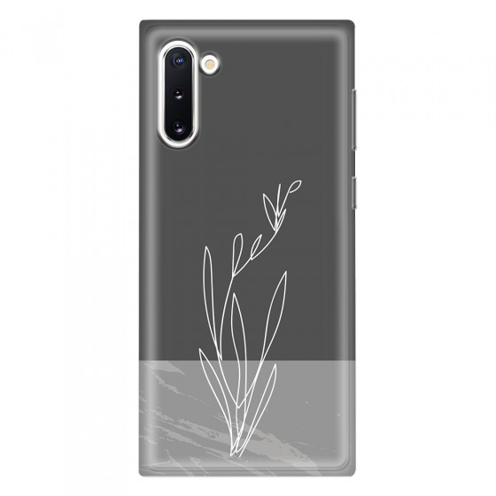 SAMSUNG - Galaxy Note 10 - Soft Clear Case - Dark Grey Marble Flower