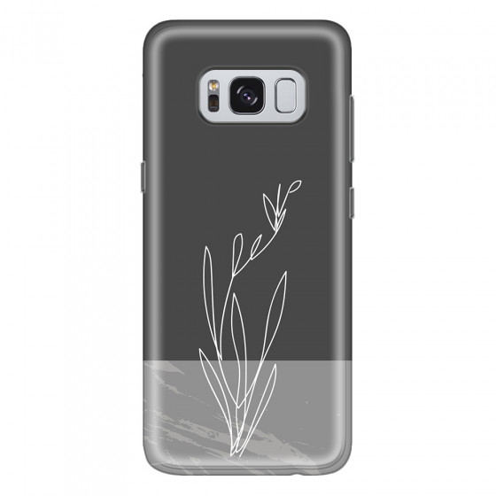 SAMSUNG - Galaxy S8 - Soft Clear Case - Dark Grey Marble Flower