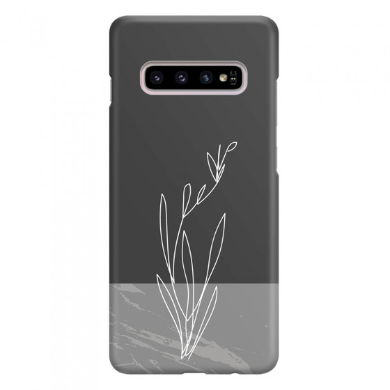 SAMSUNG - Galaxy S10 Plus - 3D Snap Case - Dark Grey Marble Flower