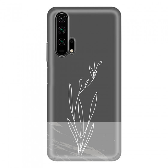 HONOR - Honor 20 Pro - Soft Clear Case - Dark Grey Marble Flower
