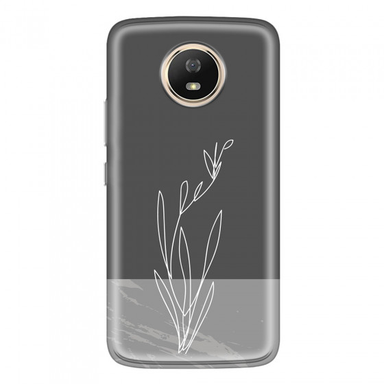 MOTOROLA by LENOVO - Moto G5s - Soft Clear Case - Dark Grey Marble Flower