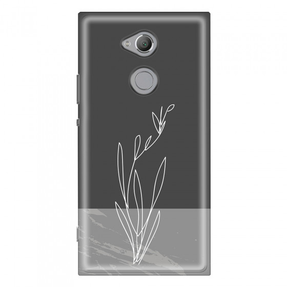 SONY - Sony Xperia XA2 Ultra - Soft Clear Case - Dark Grey Marble Flower