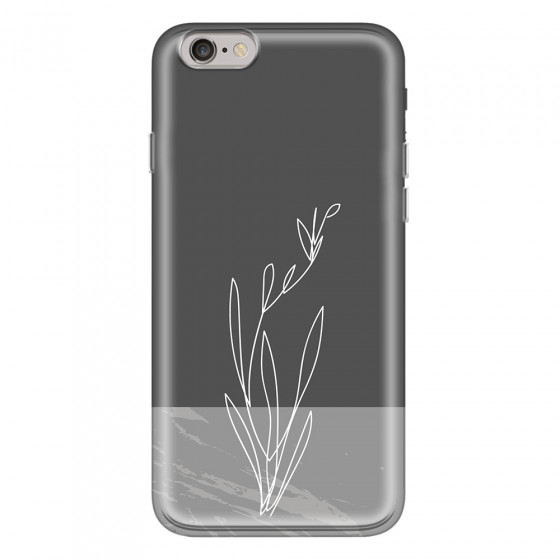 APPLE - iPhone 6S Plus - Soft Clear Case - Dark Grey Marble Flower