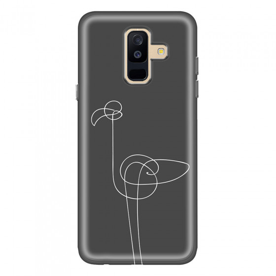 SAMSUNG - Galaxy A6 Plus 2018 - Soft Clear Case - Flamingo Drawing
