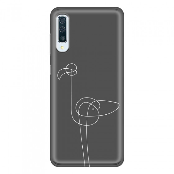 SAMSUNG - Galaxy A70 - Soft Clear Case - Flamingo Drawing
