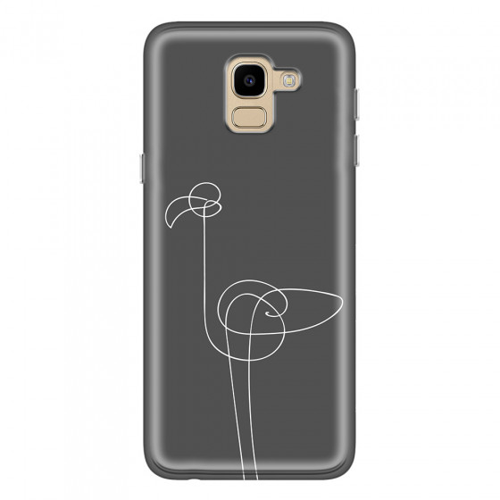 SAMSUNG - Galaxy J6 2018 - Soft Clear Case - Flamingo Drawing