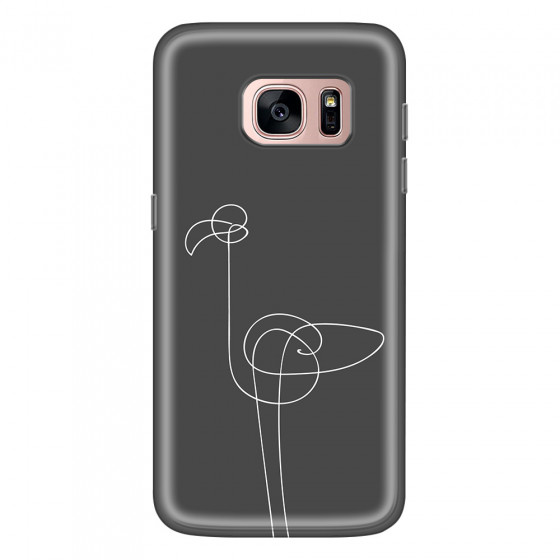 SAMSUNG - Galaxy S7 - Soft Clear Case - Flamingo Drawing