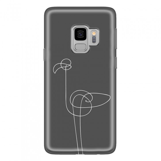 SAMSUNG - Galaxy S9 - Soft Clear Case - Flamingo Drawing