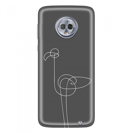 MOTOROLA by LENOVO - Moto G6 Plus - Soft Clear Case - Flamingo Drawing