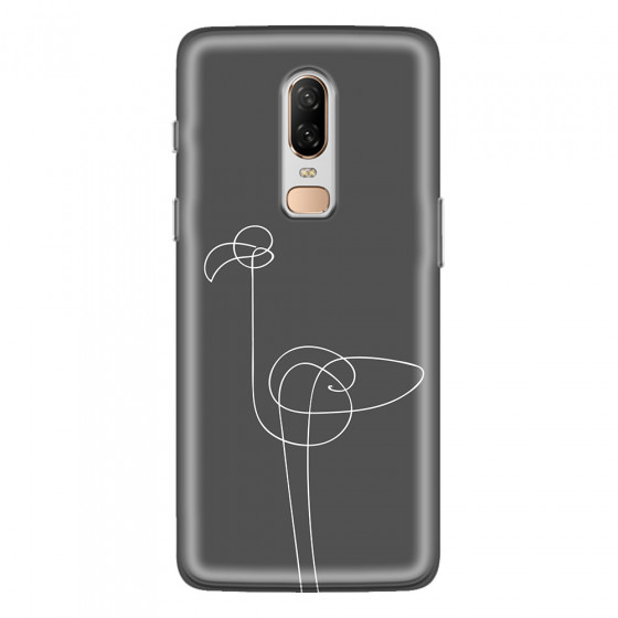 ONEPLUS - OnePlus 6 - Soft Clear Case - Flamingo Drawing