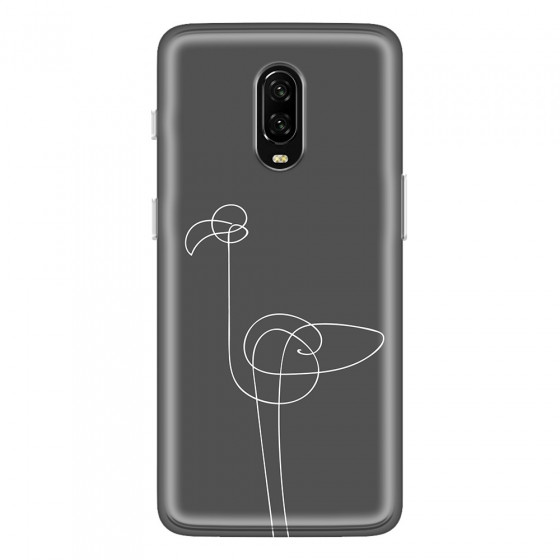 ONEPLUS - OnePlus 6T - Soft Clear Case - Flamingo Drawing